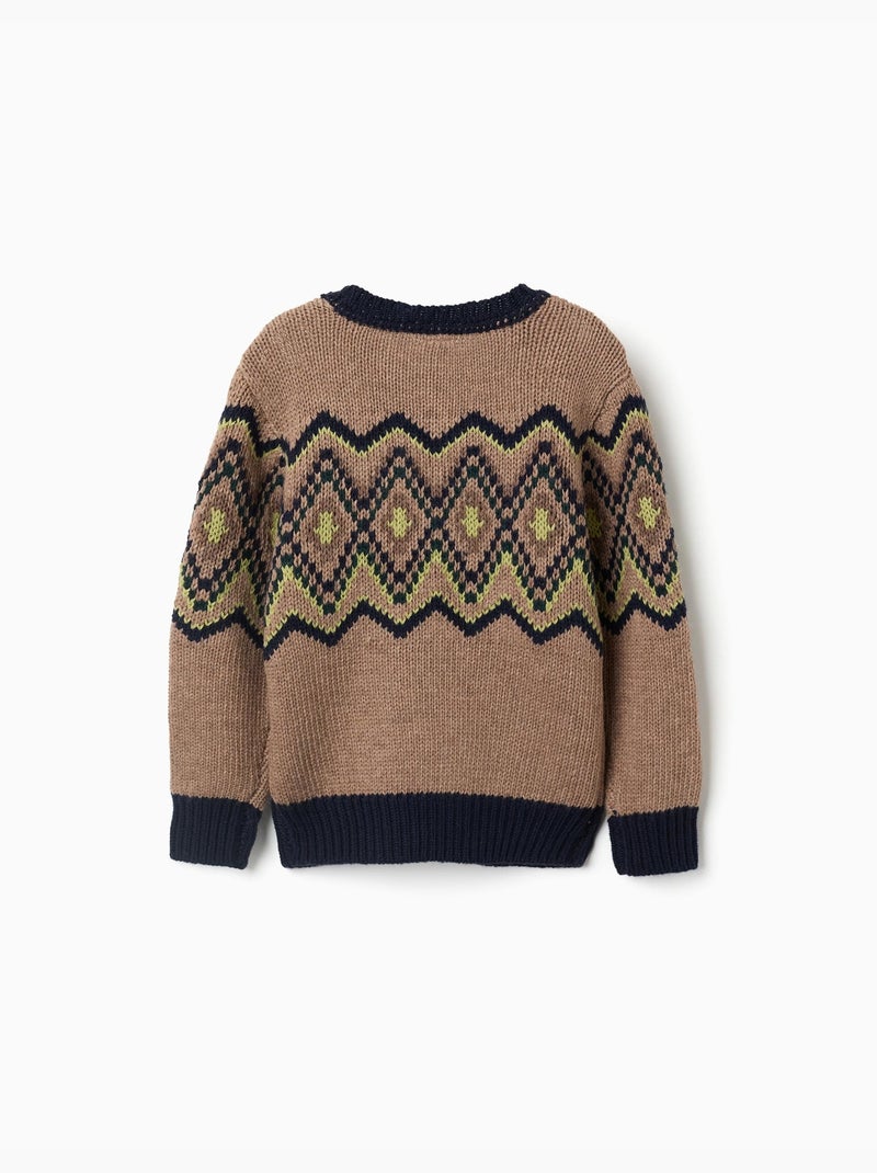Jersey de punto con motivo jacquard Beige - Kiabi