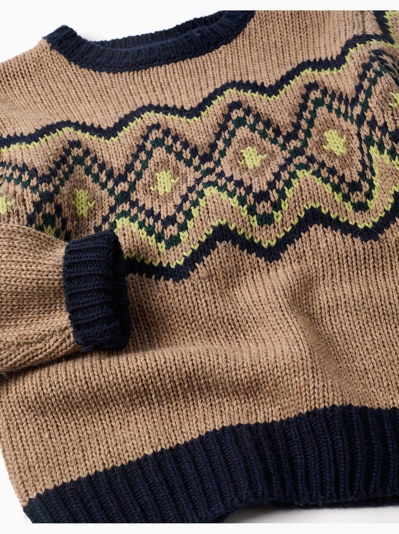 Jersey de punto con motivo jacquard Beige - Kiabi