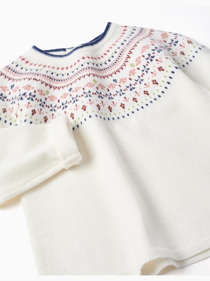 Jersey de punto con motivo jacquard Blanco - Kiabi