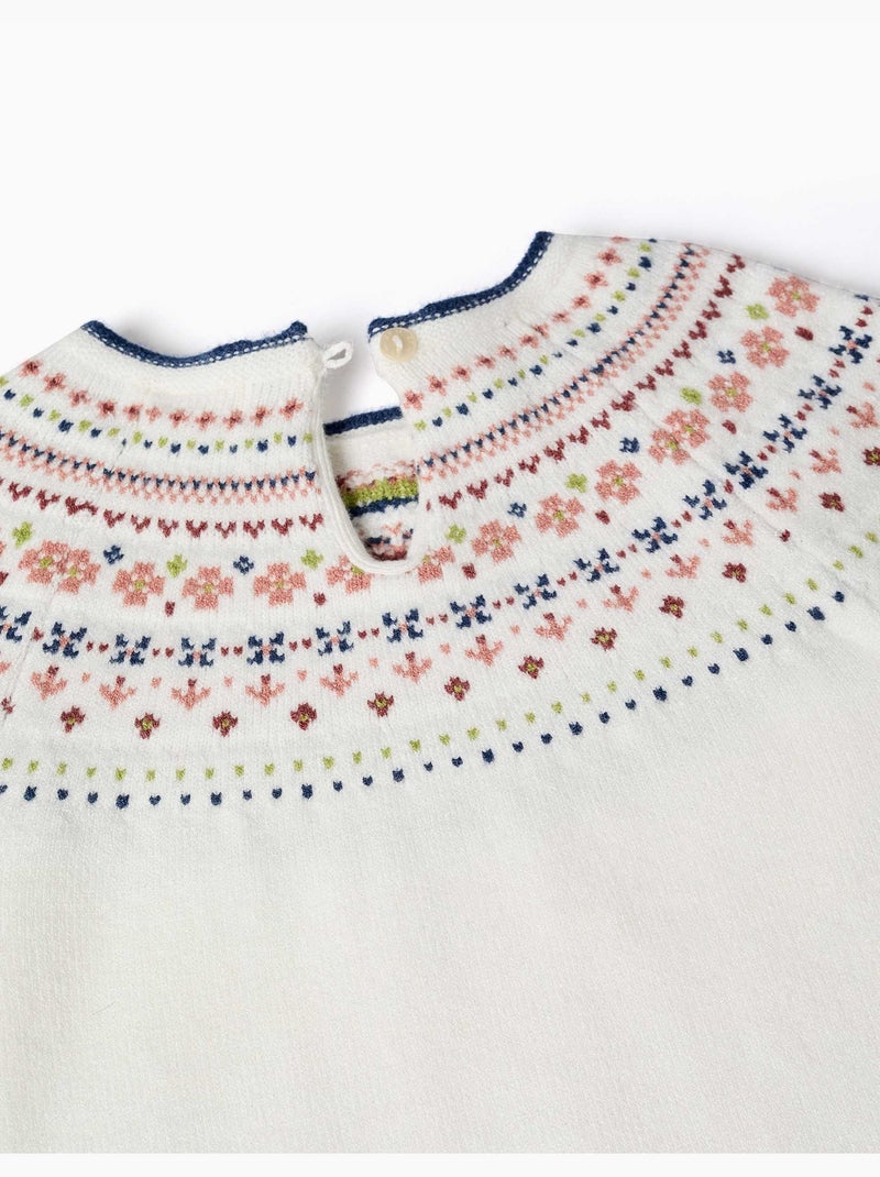Jersey de punto con motivo jacquard Blanco - Kiabi