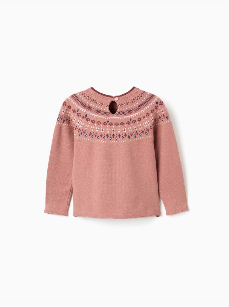 Jersey de punto con motivo jacquard Rosa - Kiabi