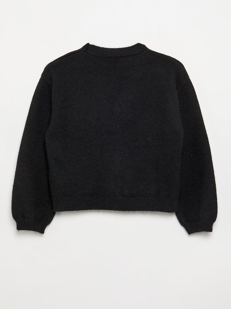 Jersey de punto con nudos decorativos Negro - Kiabi