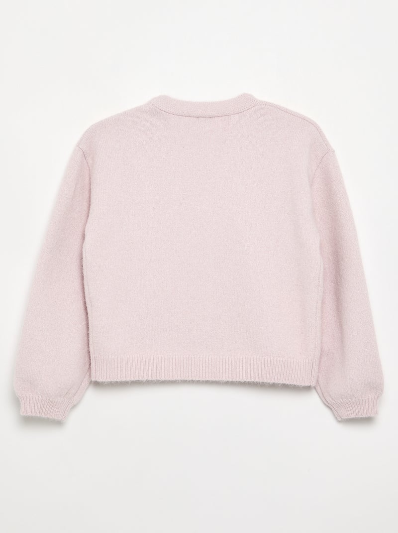 Jersey de punto con nudos decorativos Rosa - Kiabi