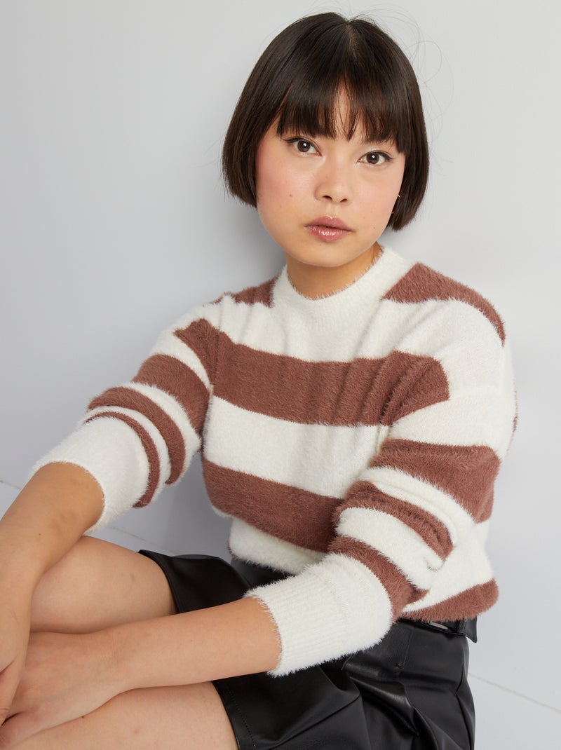 Jersey de punto con pelo MARRON - Kiabi