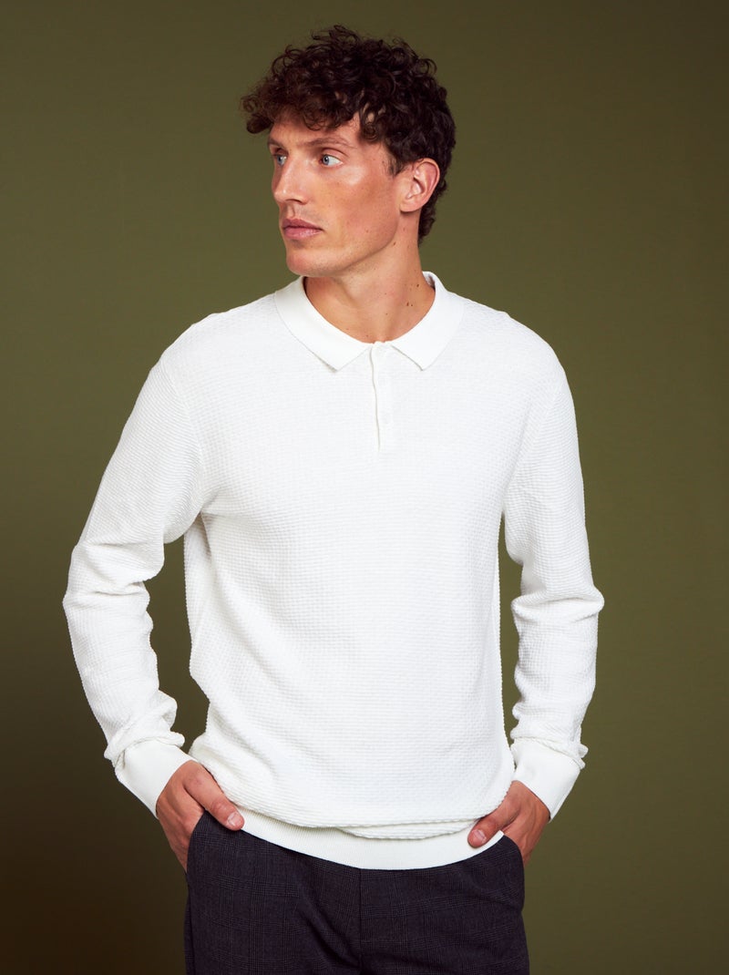 Jersey de punto con textura Blanco - Kiabi
