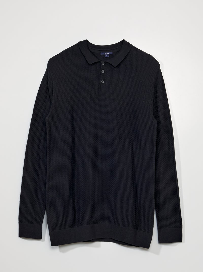 Jersey de punto con textura negro - Kiabi