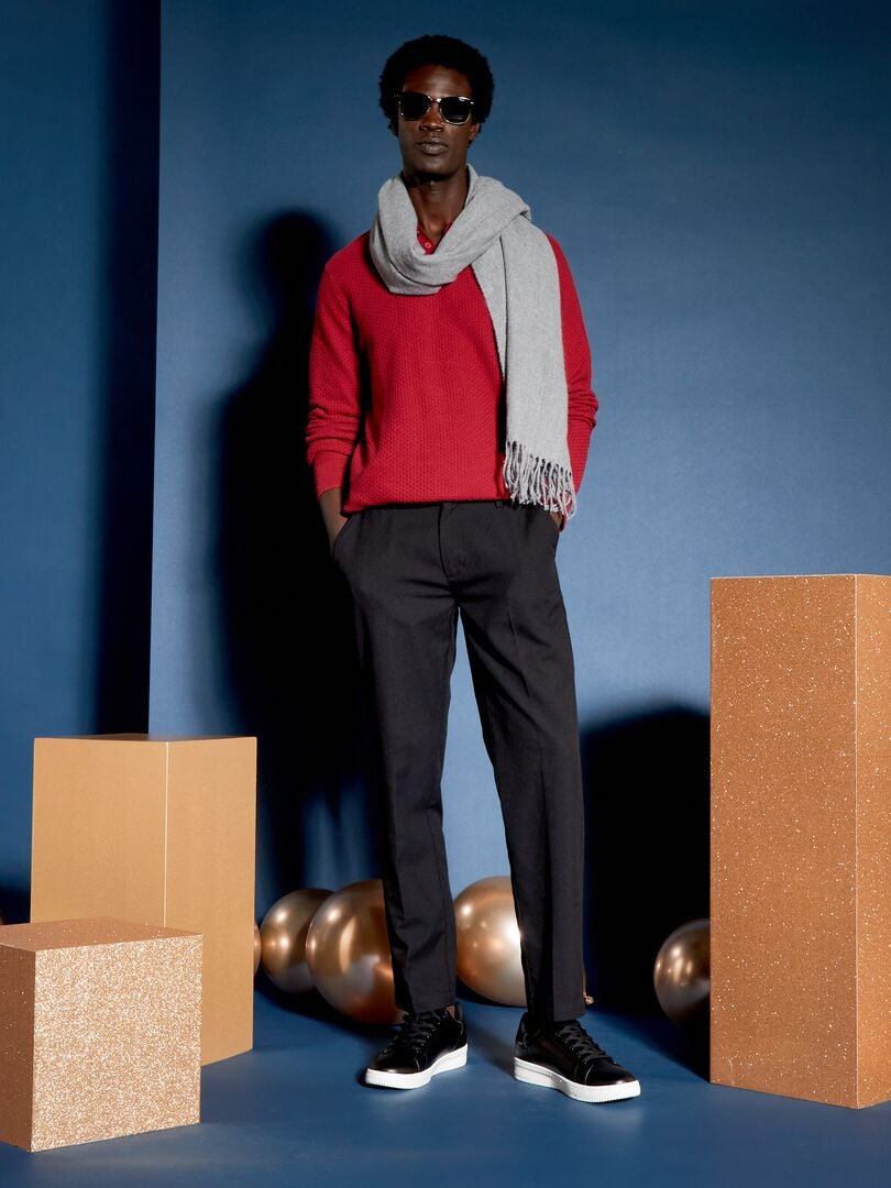 Jersey de punto con textura ROJO - Kiabi