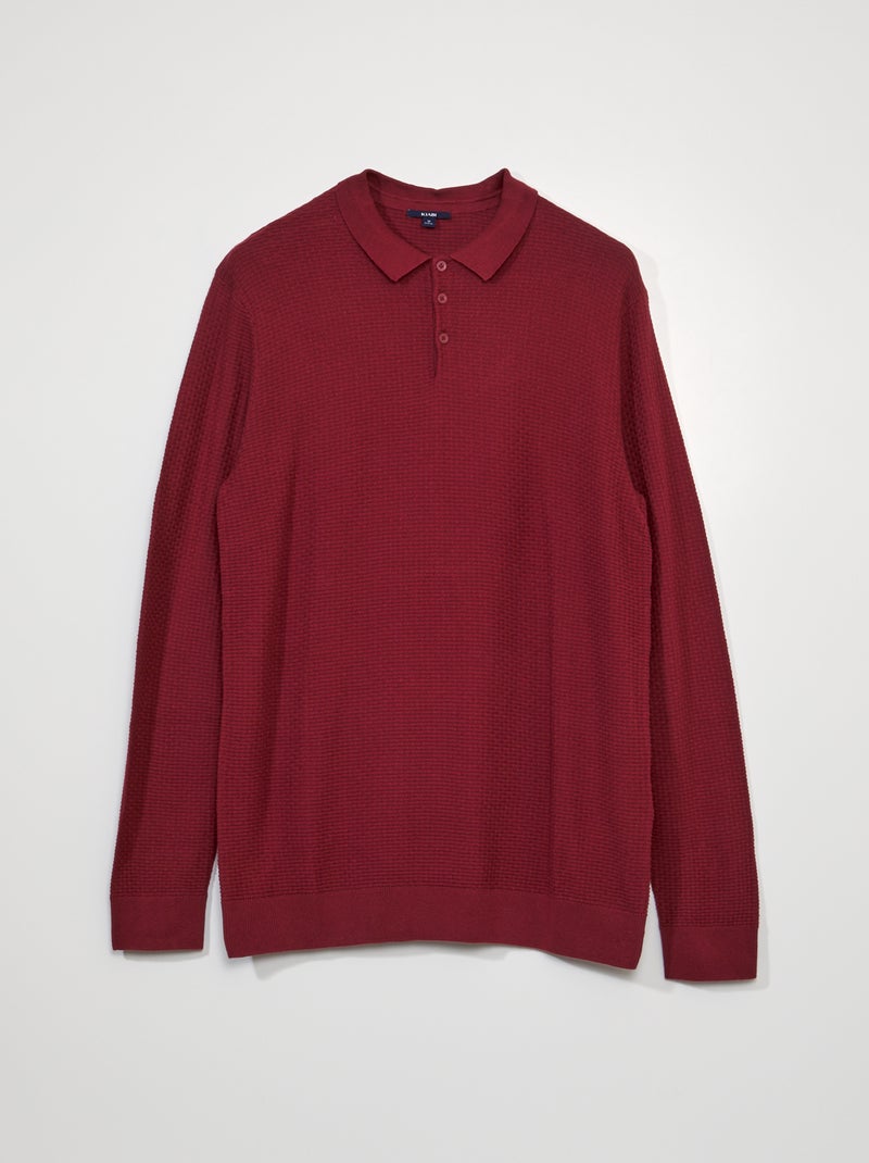 Jersey de punto con textura ROJO - Kiabi