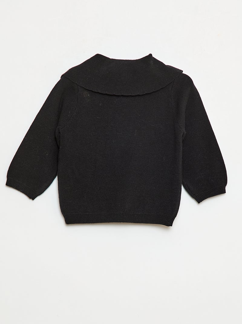 Jersey de punto con un gran lazo decorativo en la parte delantera Negro - Kiabi