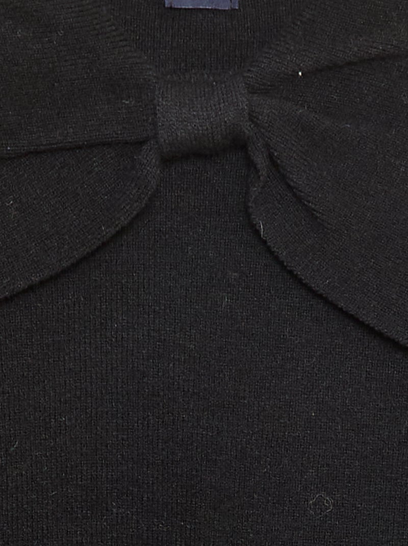 Jersey de punto con un gran lazo decorativo en la parte delantera Negro - Kiabi