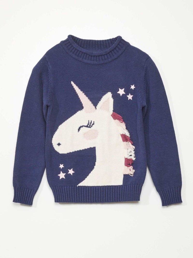 Jersey de punto con unicornio AZUL - Kiabi