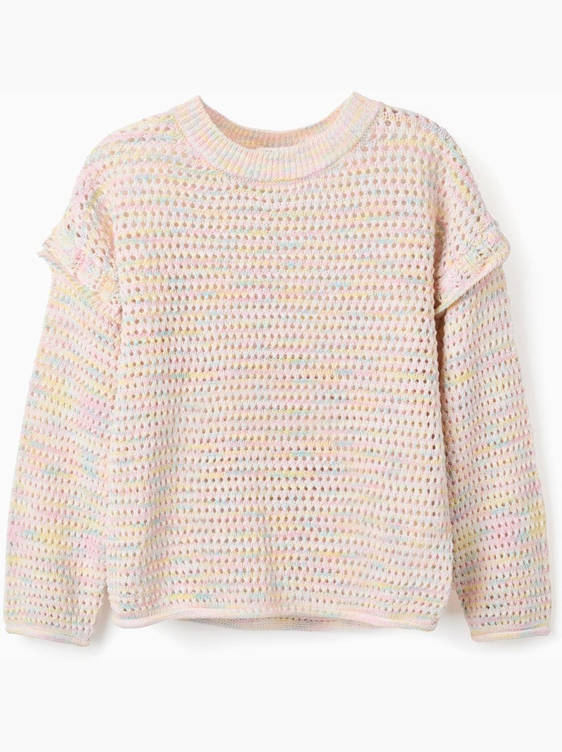 Jersey de punto con volantes Beige claro - Kiabi