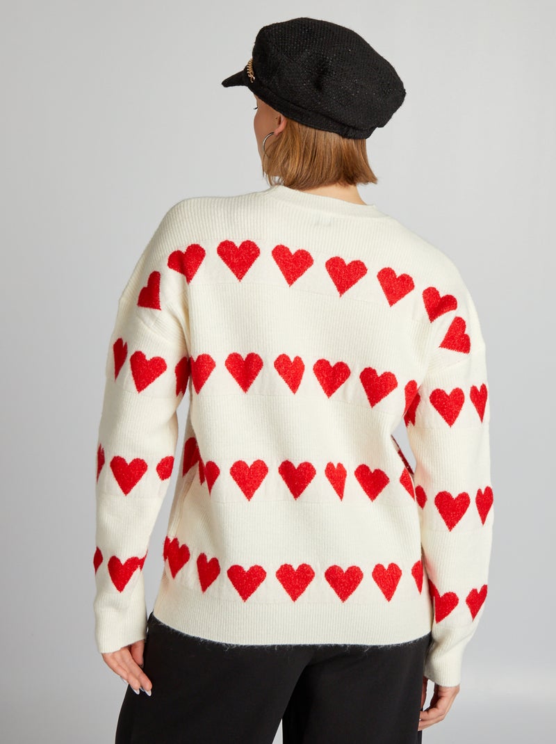 Jersey de punto 'corazón' BEIGE - Kiabi