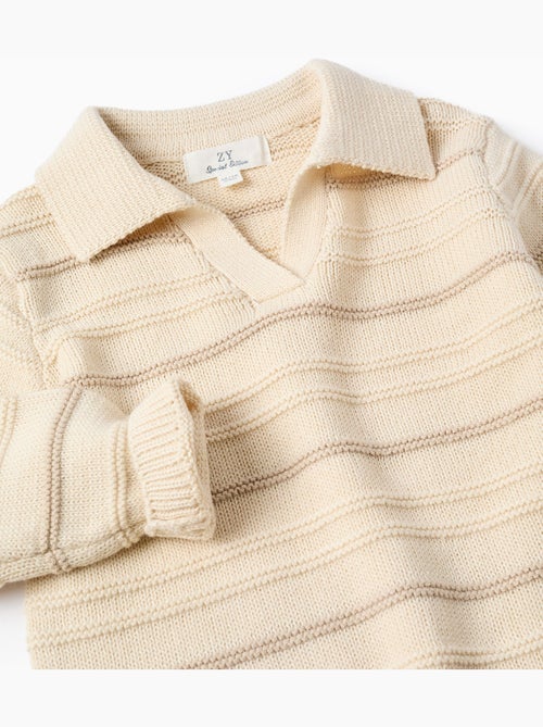 Jersey de punto de algodón con cuello polo - Kiabi