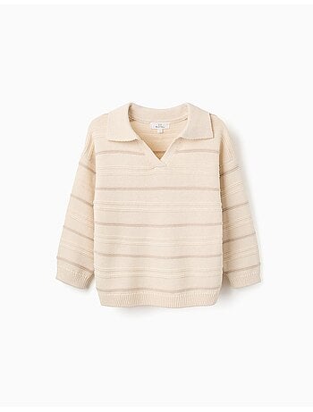 Jersey de punto de algodón con cuello polo