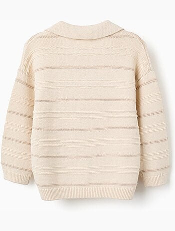 Jersey de punto de algodón con cuello polo