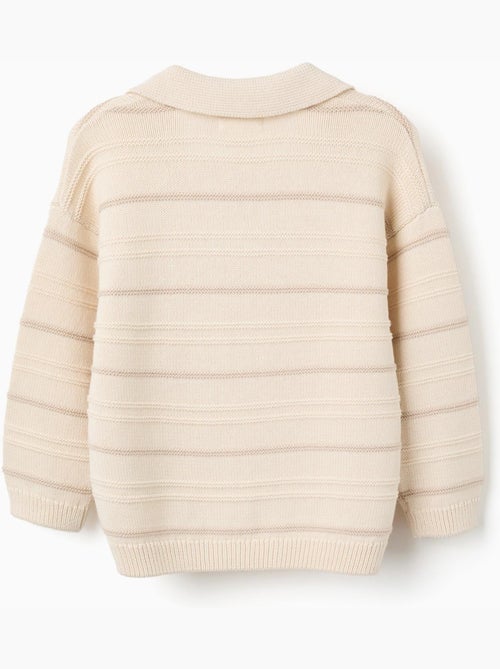 Jersey de punto de algodón con cuello polo - Kiabi