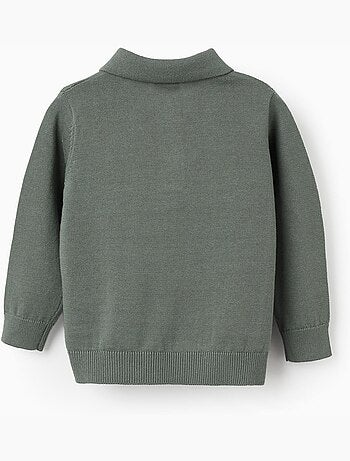 Jersey de punto de algodón con cuello polo B&S