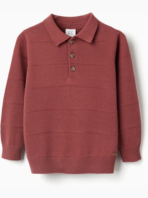 Jersey de punto de algodón con líneas en relieve - Kiabi