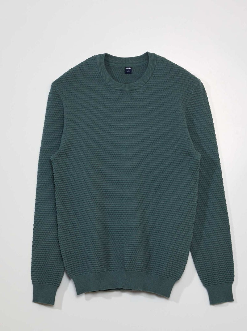Jersey de punto de arroz tricotado VERDE - Kiabi
