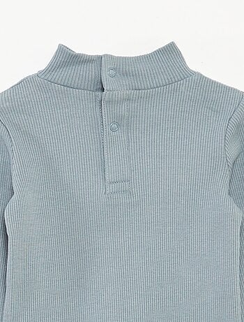 Jersey de punto de canalé con cuello alto