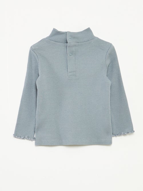 Jersey de punto de canalé con cuello alto - Kiabi