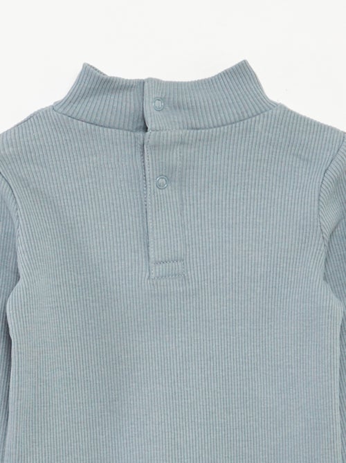 Jersey de punto de canalé con cuello alto - Kiabi