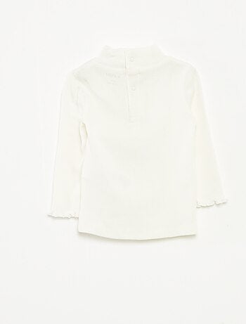 Jersey de punto de canalé con cuello alto