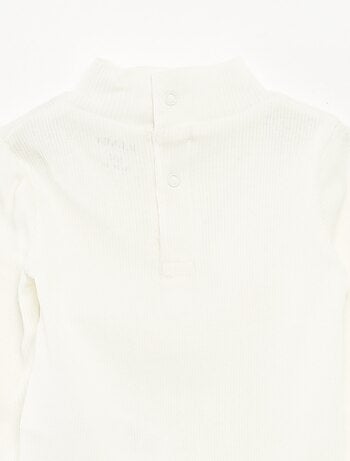 Jersey de punto de canalé con cuello alto