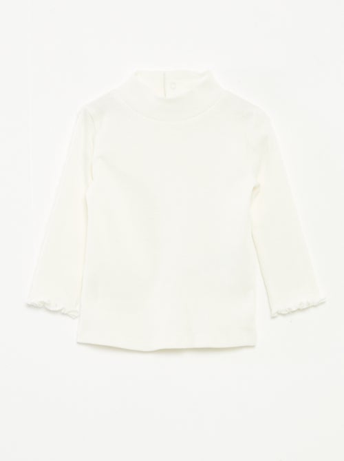 Jersey de punto de canalé con cuello alto - Kiabi