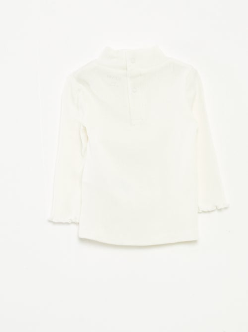 Jersey de punto de canalé con cuello alto - Kiabi