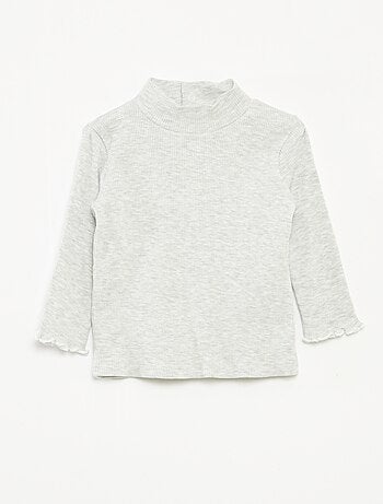 Jersey de punto de canalé con cuello alto
