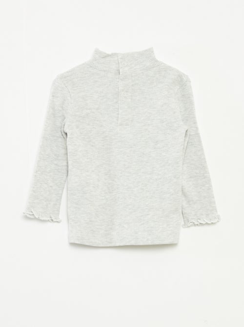 Jersey de punto de canalé con cuello alto - Kiabi