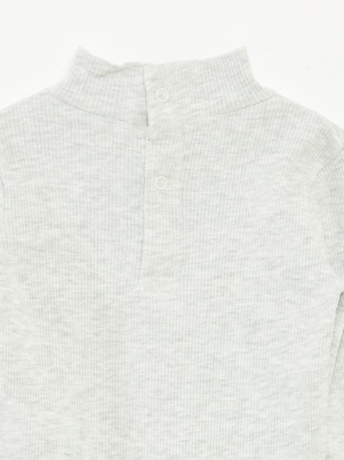 Jersey de punto de canalé con cuello alto - Kiabi