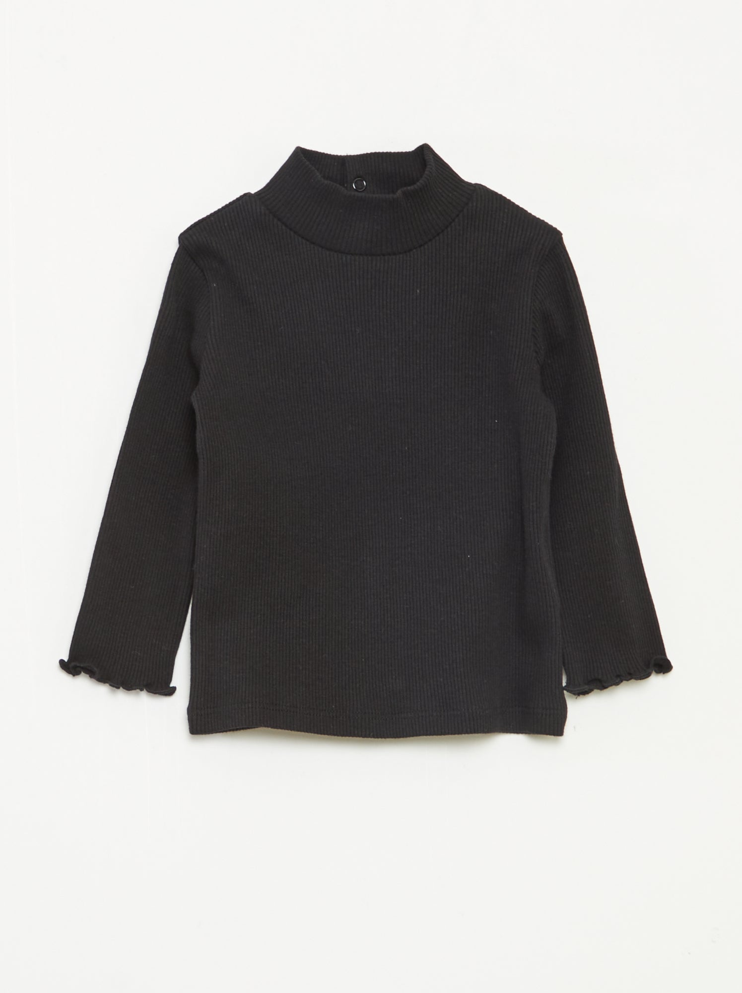 Jersey de punto de canalé con cuello alto