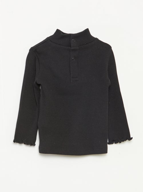 Jersey de punto de canalé con cuello alto - Kiabi