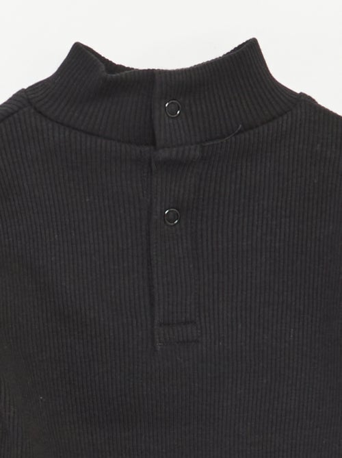 Jersey de punto de canalé con cuello alto - Kiabi