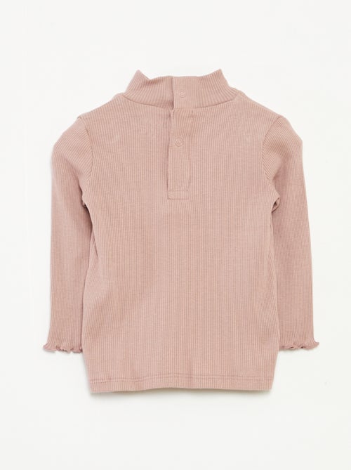 Jersey de punto de canalé con cuello alto - Kiabi