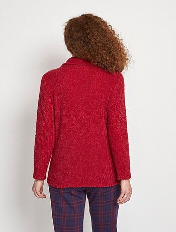 Jersey de punto de chenilla con cuello partido - Afibel