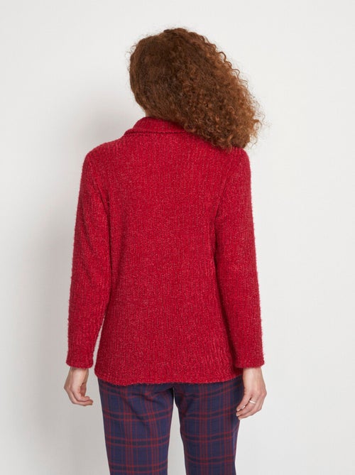 Jersey de punto de chenilla con cuello partido - Afibel - Kiabi