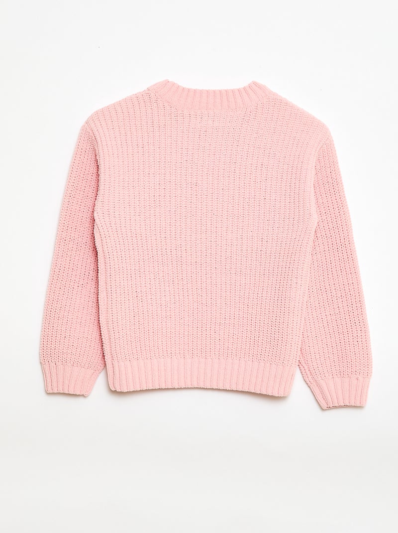 Jersey de punto de chenilla Rosa - Kiabi