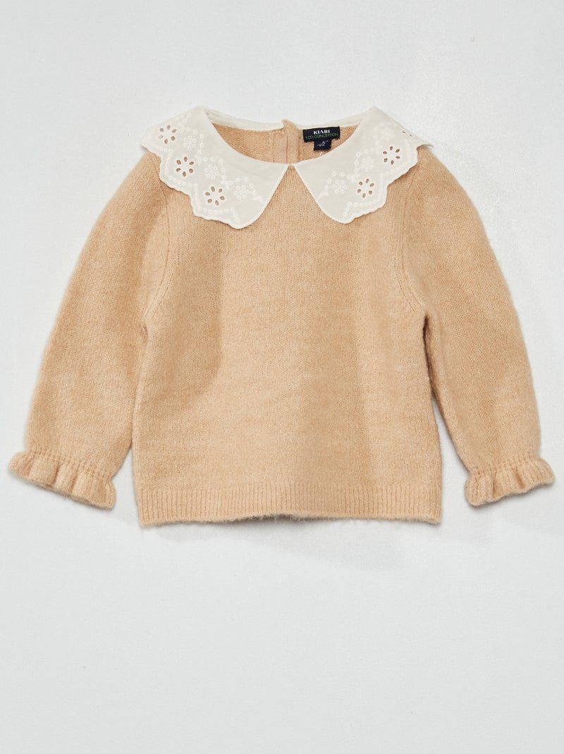Jersey de punto de fantasía BEIGE - Kiabi