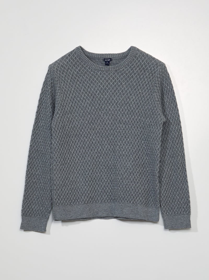 Jersey de punto de fantasía GRIS - Kiabi