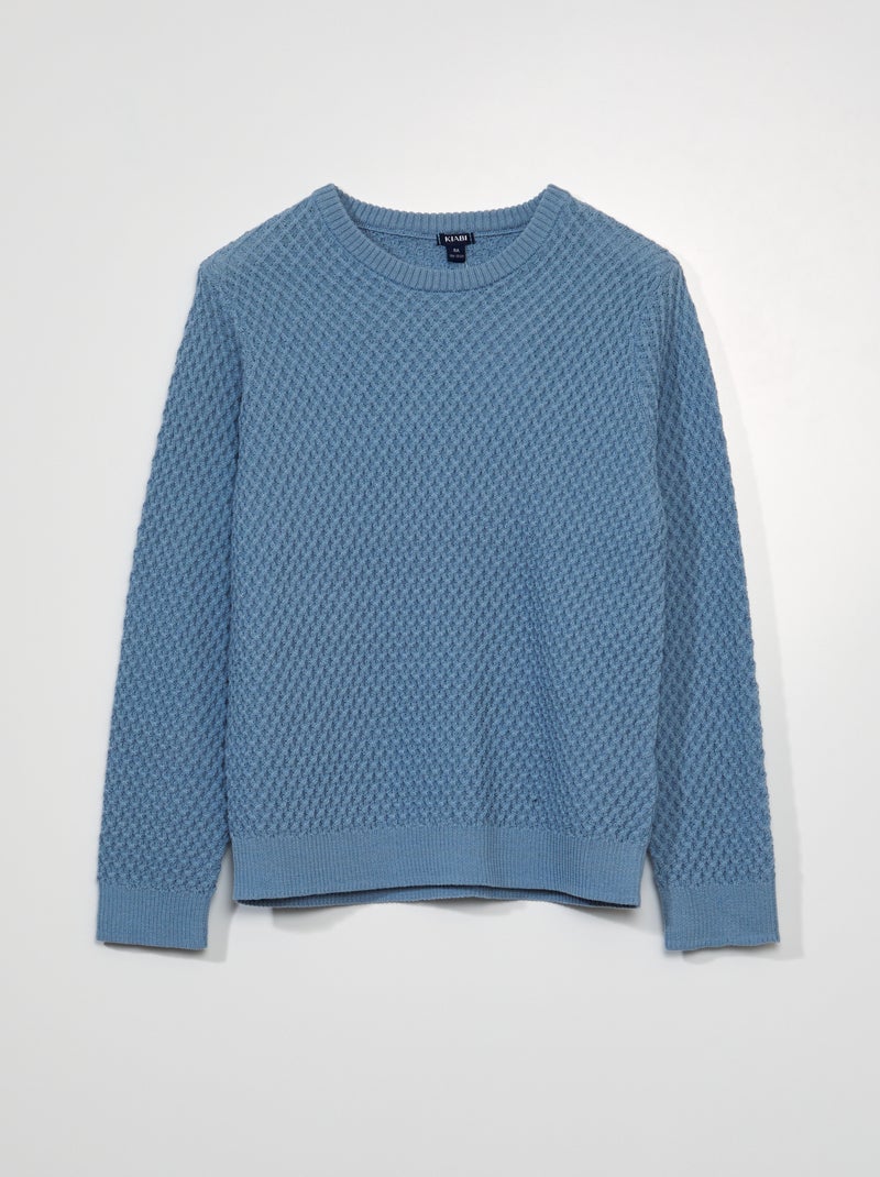 Jersey de punto de fantasía gris azul - Kiabi