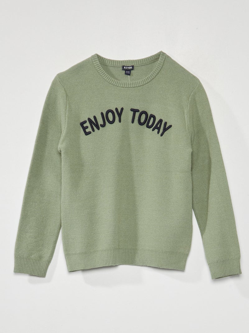 Jersey de punto de fantasía VERDE - Kiabi