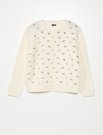 Jersey de punto de flores - Kiabi