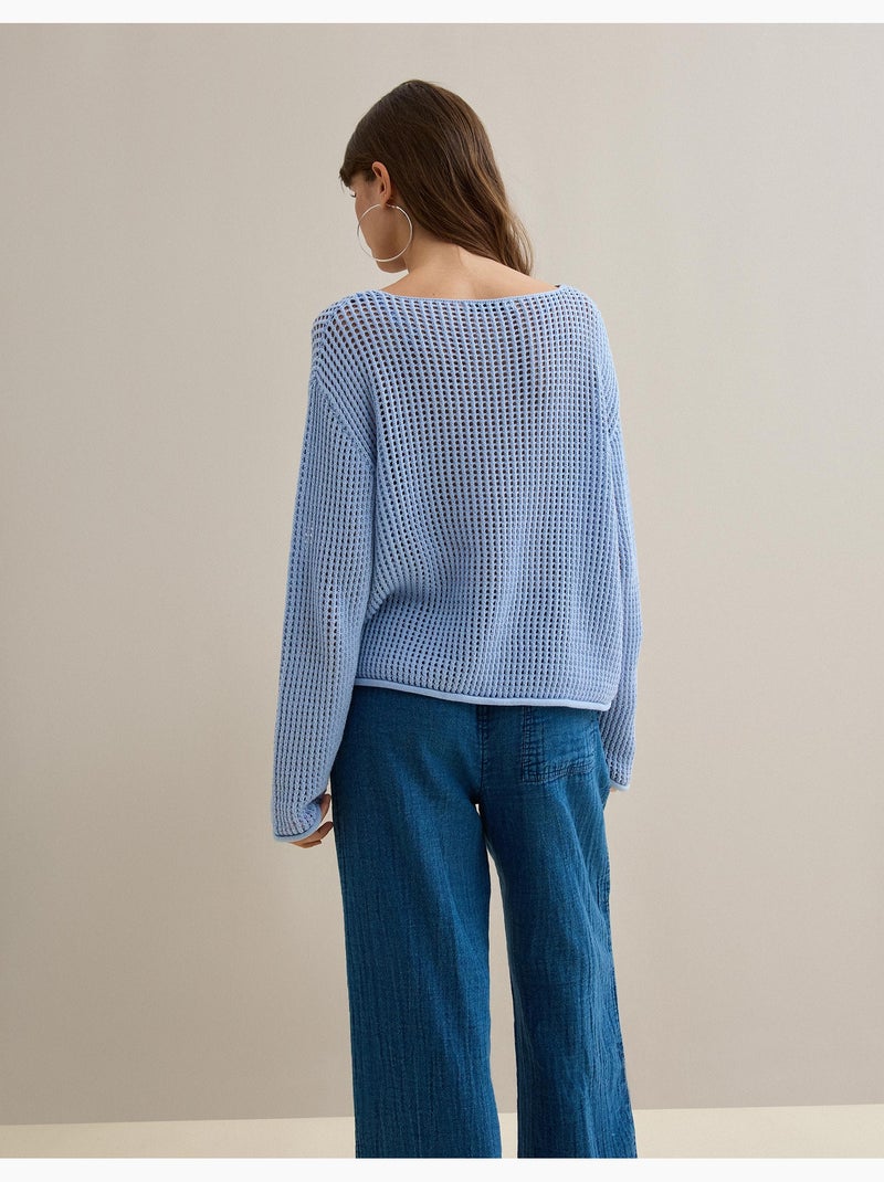 Jersey de punto de ganchillo, MO Fashion Azul - Kiabi