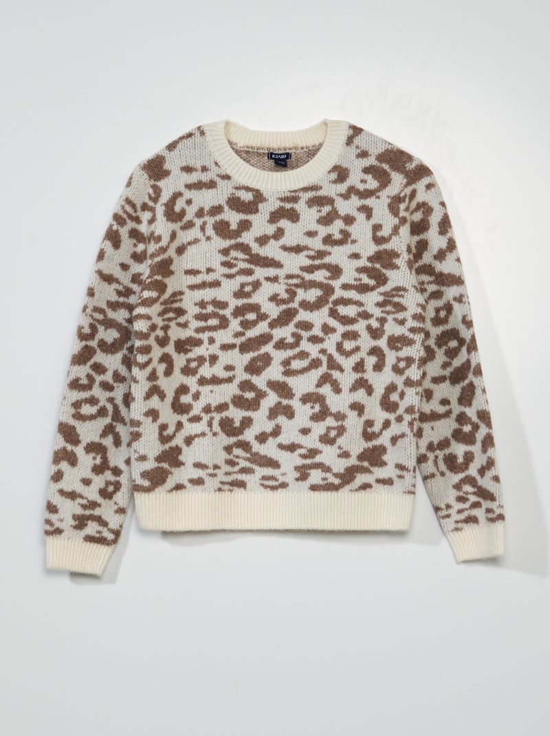 Jersey de punto de leopardo BEIGE - Kiabi