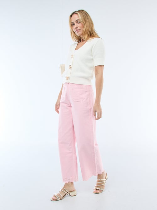 Jersey de punto de manga corta abotonado - Kiabi