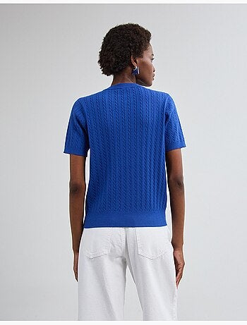 Jersey de punto de manga corta, mo fashion